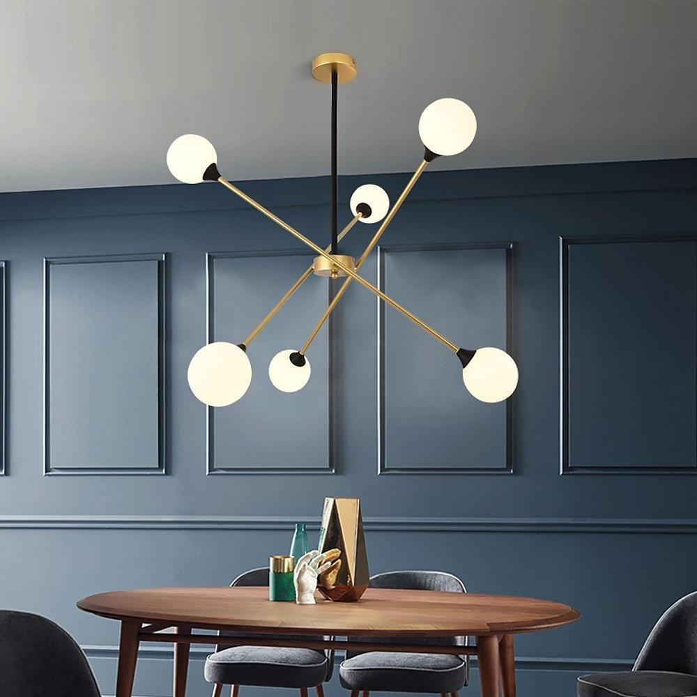 LED Modern Glass Sputnik Chandelier Ceiling Light Hanging Lamp