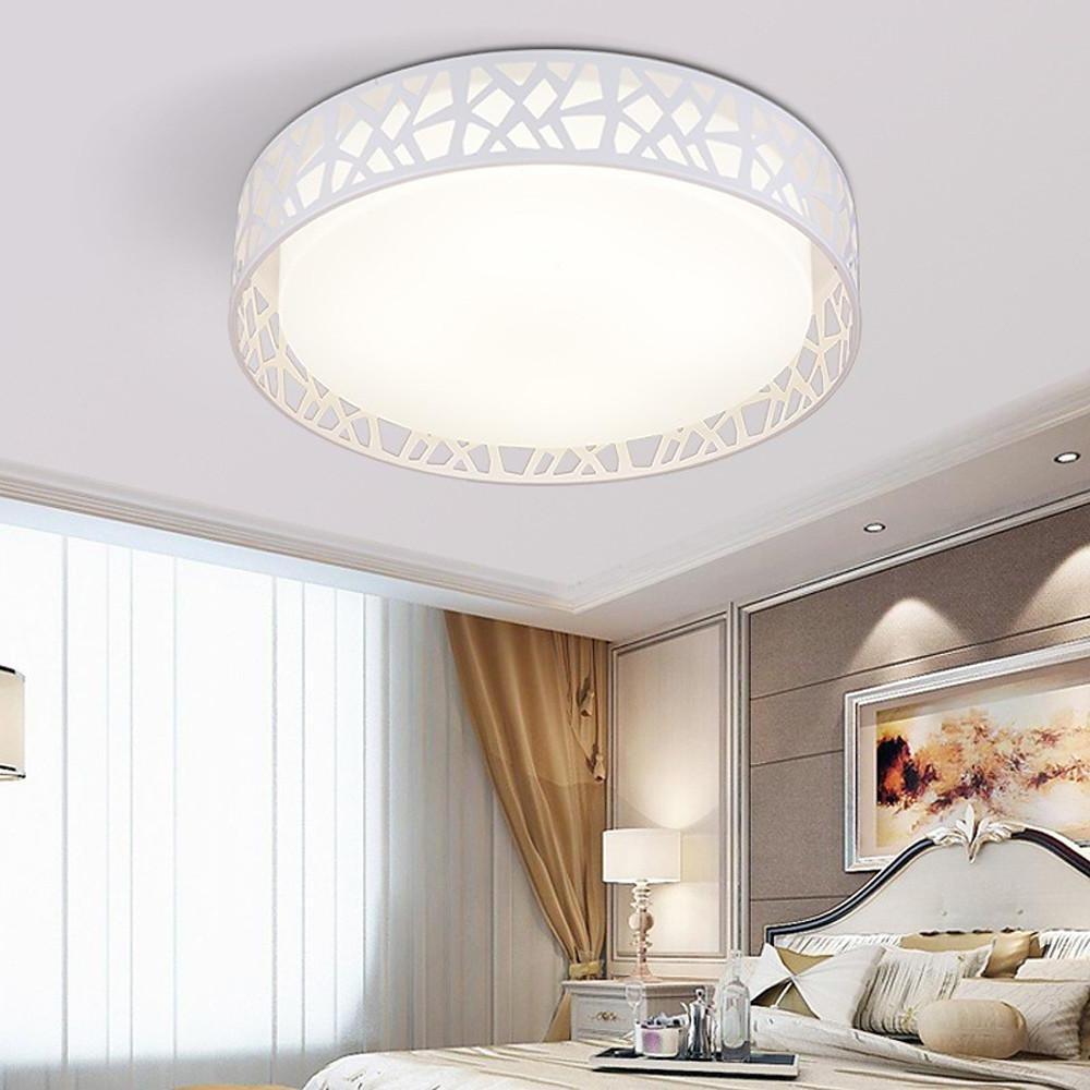 Round Metal Traditional Drum Flush Mount Light LED Ceiling Lights