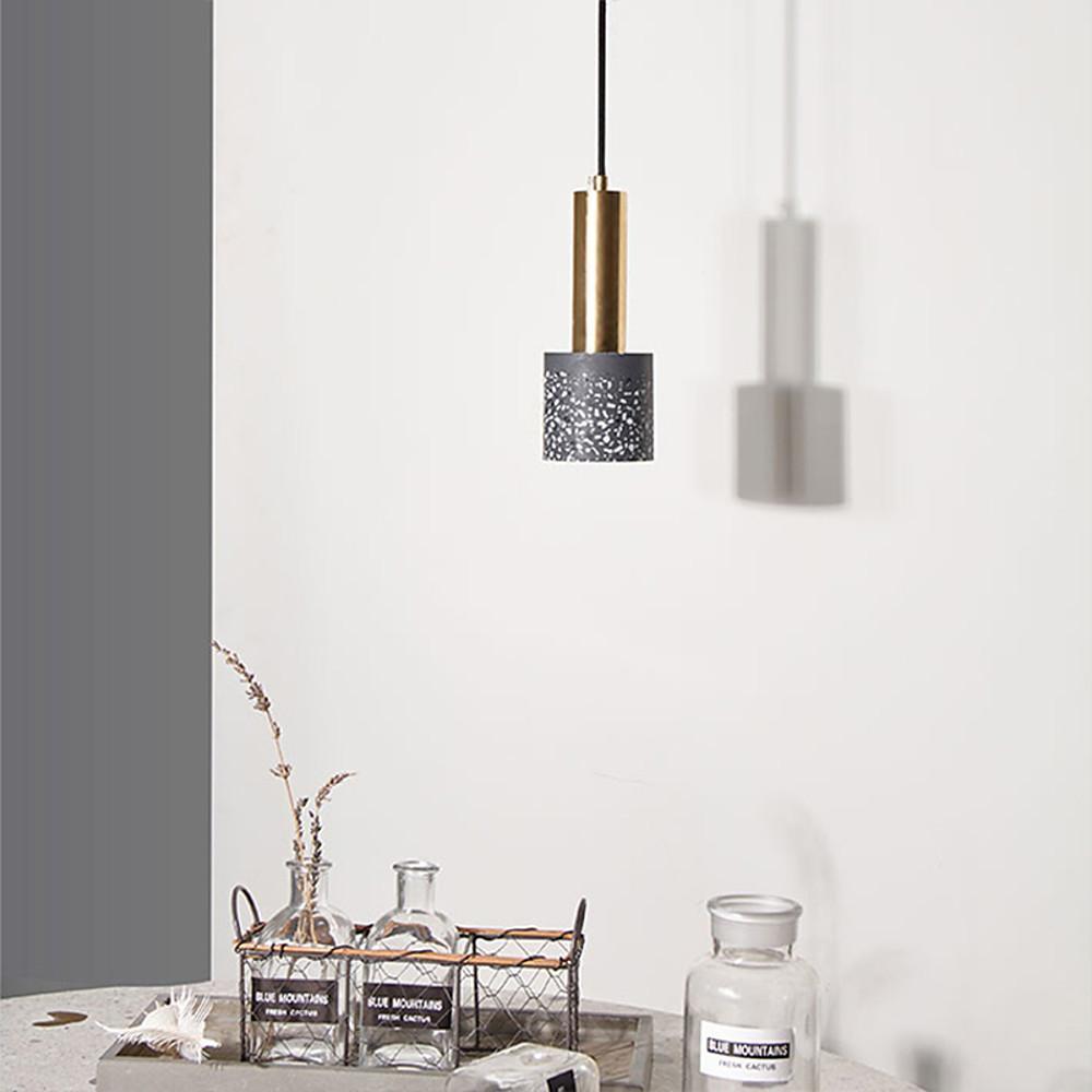 Cylinder Concrete LED Electroplated Nordic Pendant Light