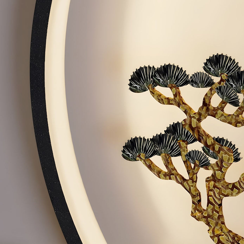 Chinese Greeting Pine Outdoor Wall Light Eastern Style Outdoor Sconce