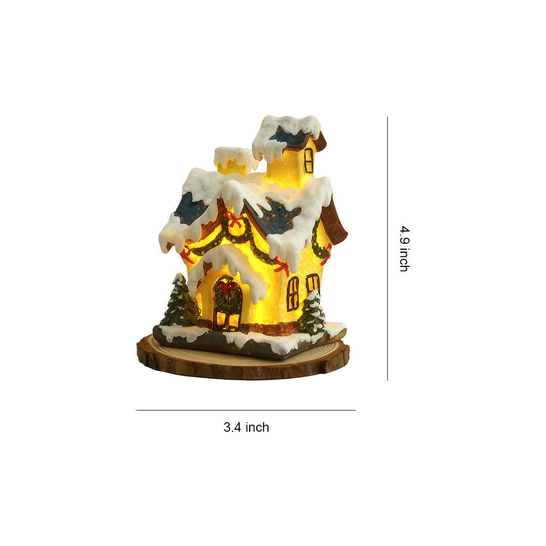 LED Lights for Christmas Houses Resin Glowing House Two-Pack