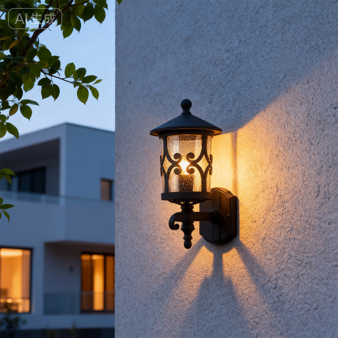 Outdoor Black Sconce for House Wall Mount Traditional Lamp
