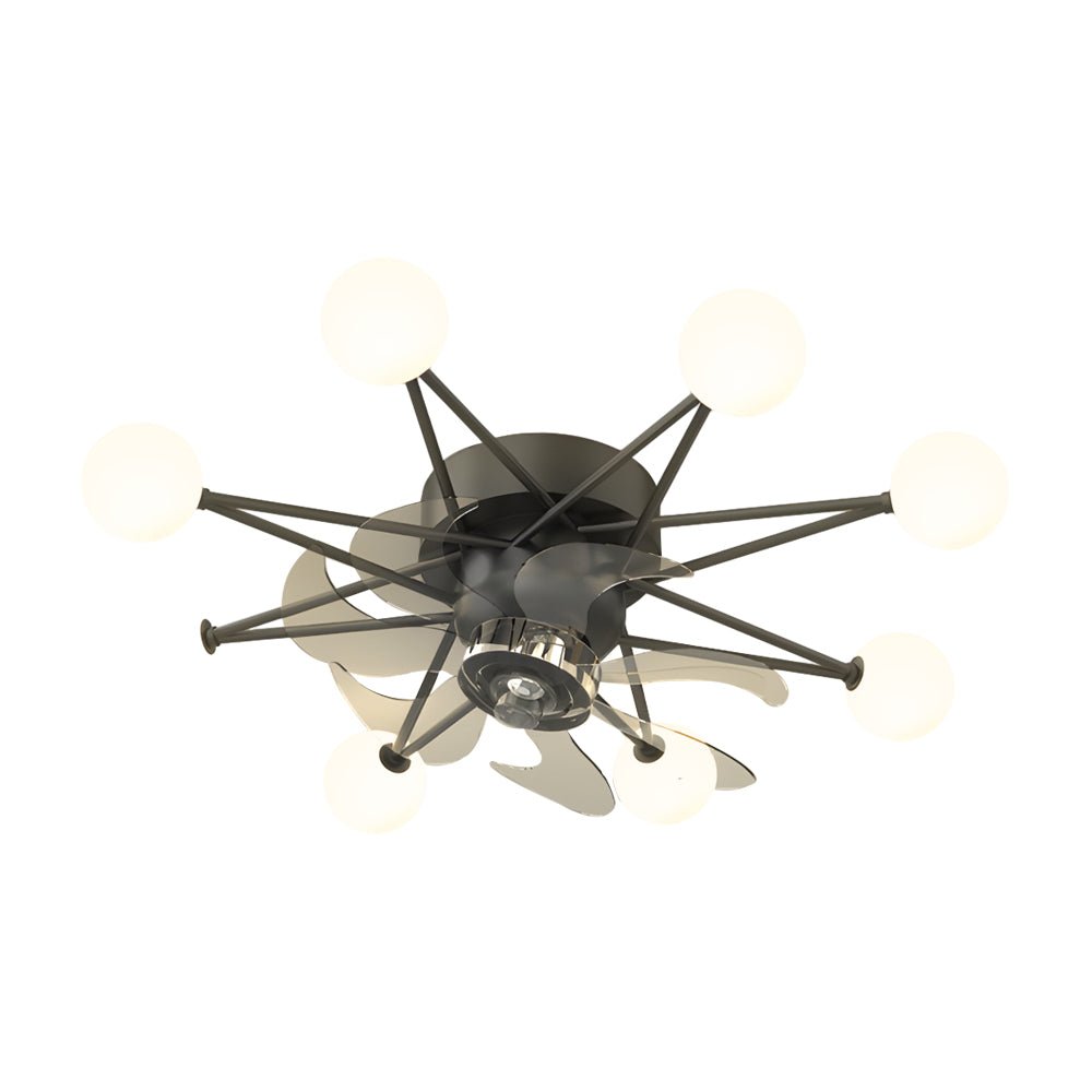 Indoor Ceiling Fans with Lights Star-Shaped Adjustable Light