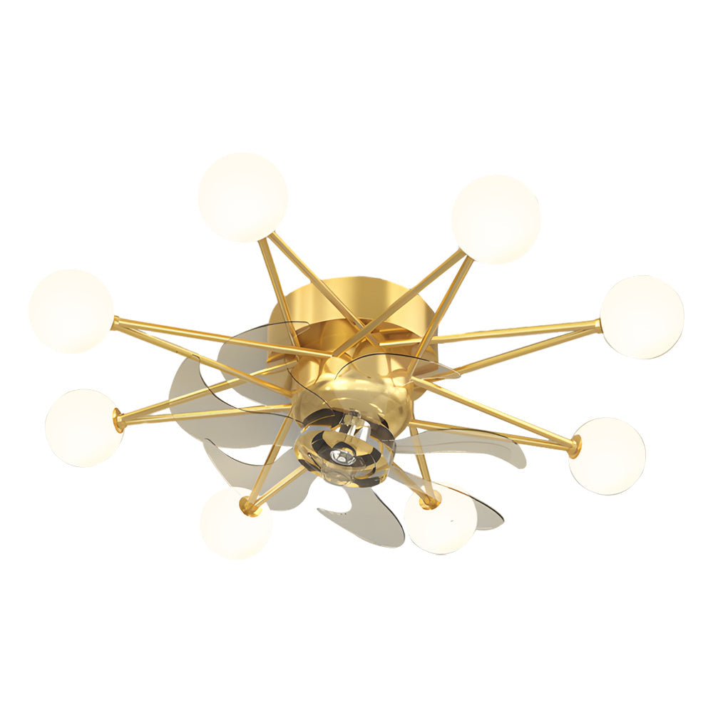 Indoor Ceiling Fans with Lights Star-Shaped Adjustable Light