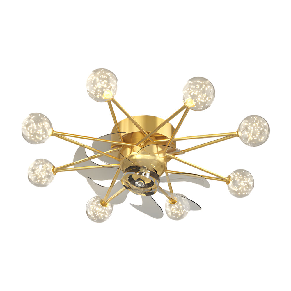 Indoor Ceiling Fans with Lights Star-Shaped Adjustable Light