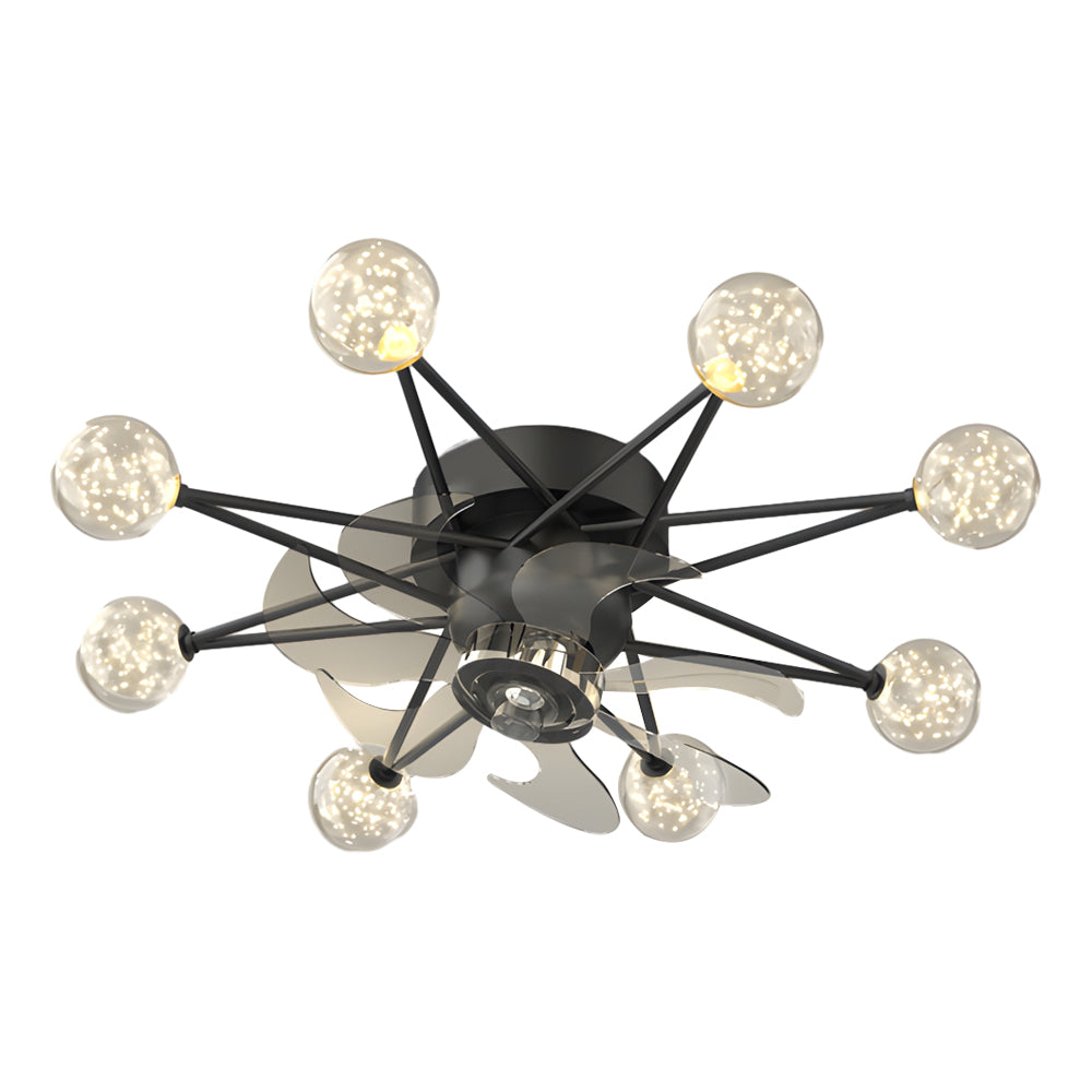 Indoor Ceiling Fans with Lights Star-Shaped Adjustable Light