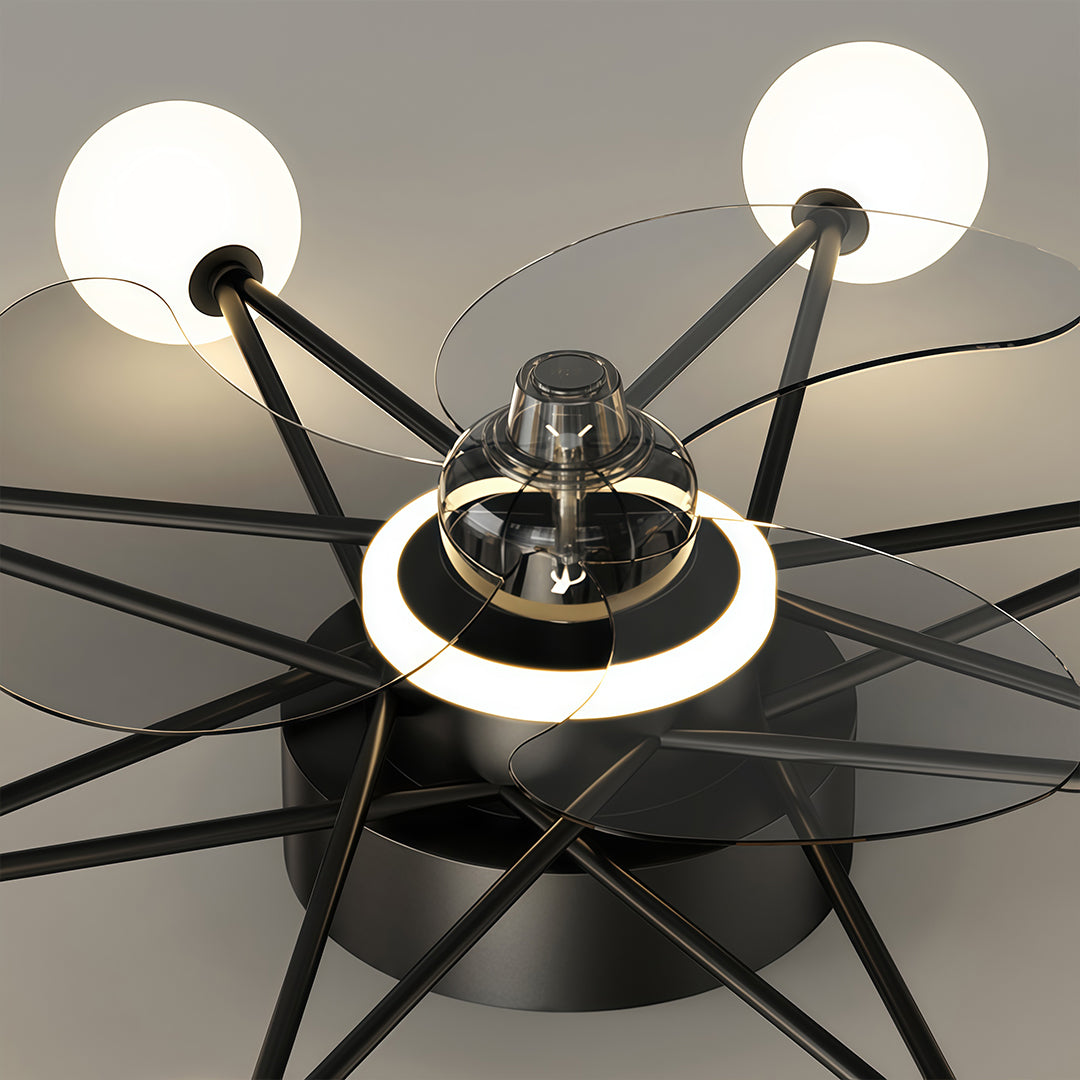 Indoor Ceiling Fans with Lights Star-Shaped Adjustable Light