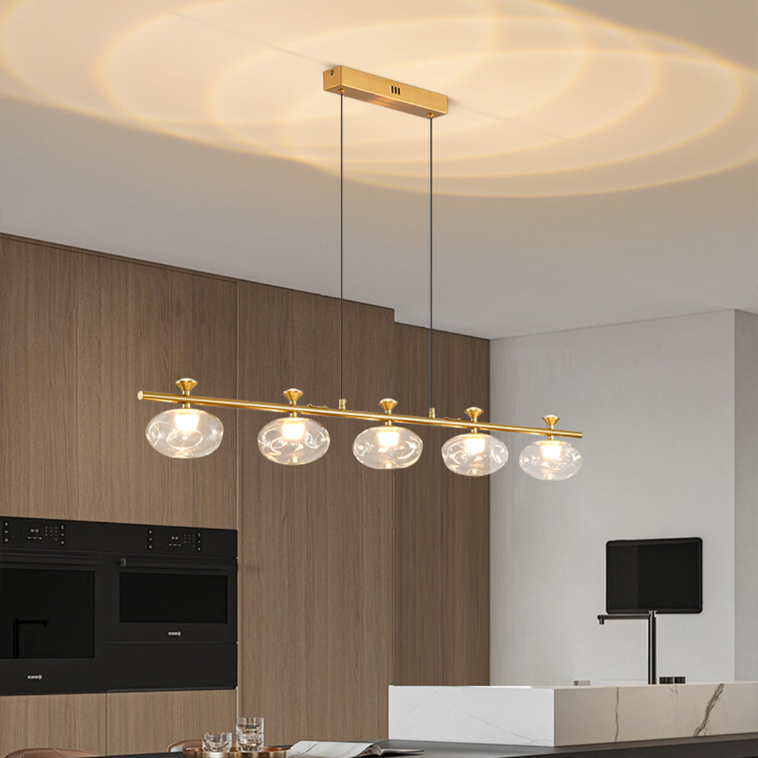 Linear Glass Chandelier Modern Minimalist