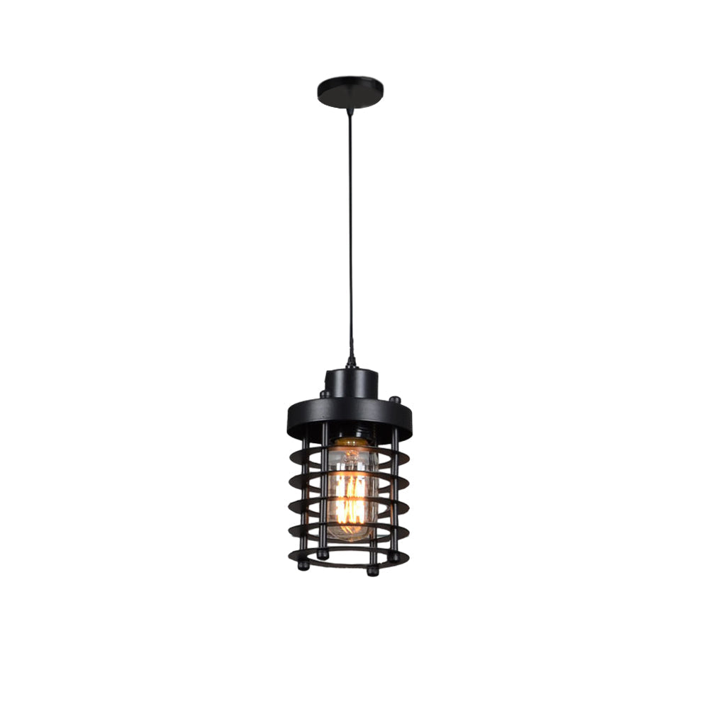 Industrial Cage Pendant Light 1-Light Metal Ceiling Light