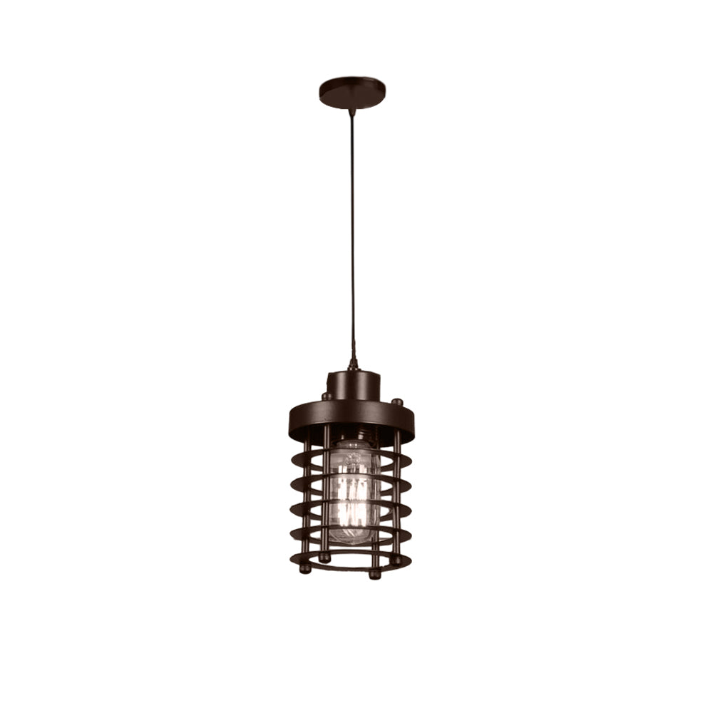 Industrial Cage Pendant Light 1-Light Metal Ceiling Light