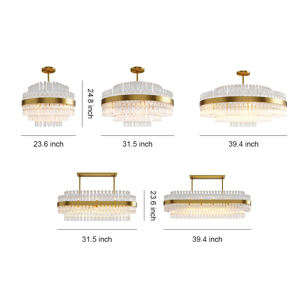 Industrial Modern Chandelier Full Copper Luxury Ceiling Light