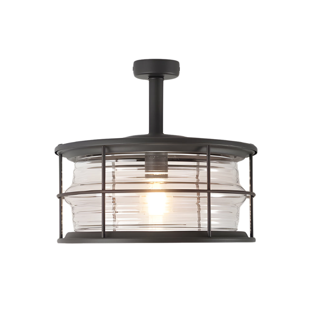 Balcony Coastal Semi Flush Mount Ceiling Light Wrought Iron Ceiling Lighting