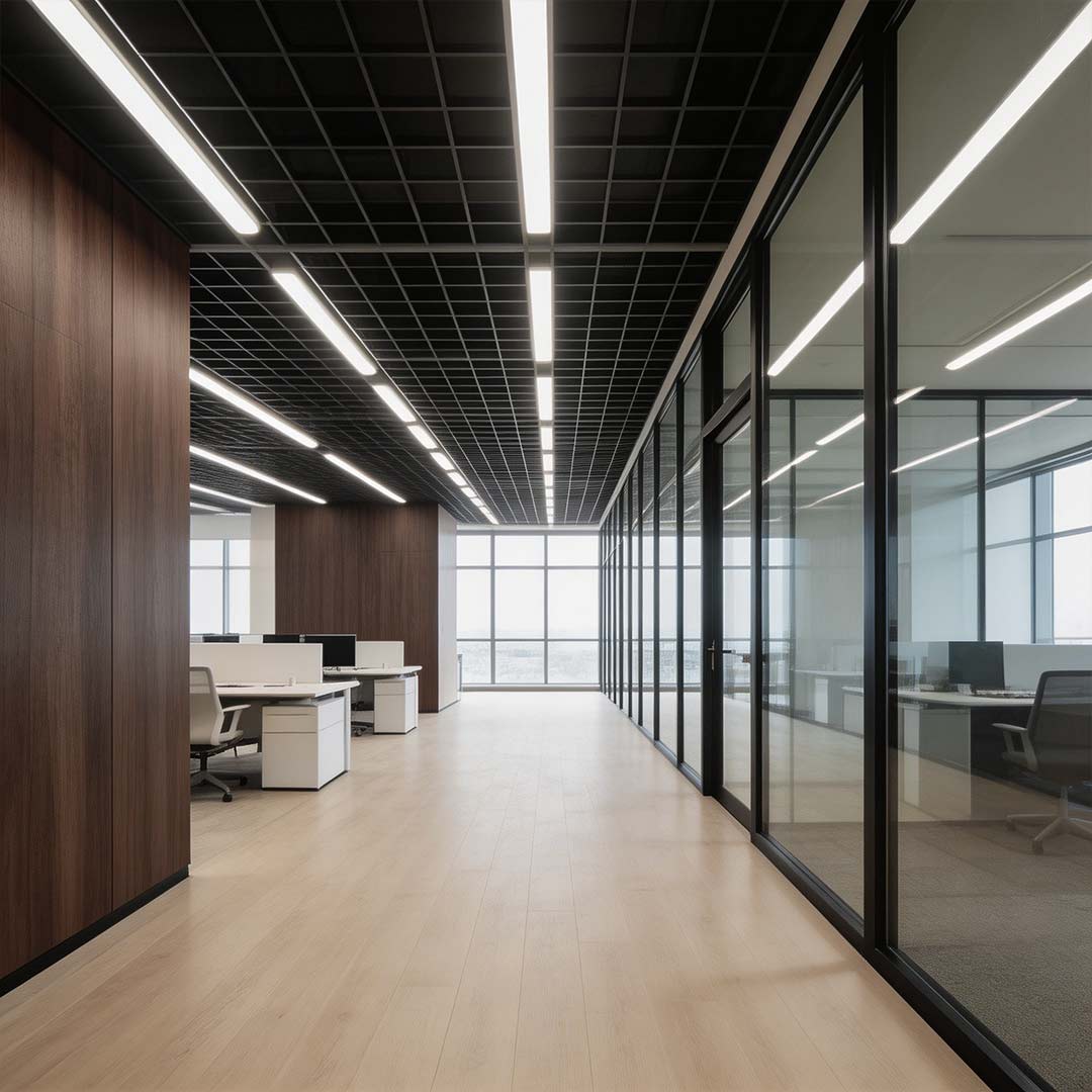 Industrial Linear Lighting White Embedded Linear Ceiling Light