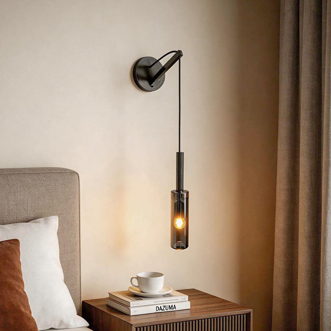 Bedside Hanging Wall Lamp Black Modern Copper Lighting