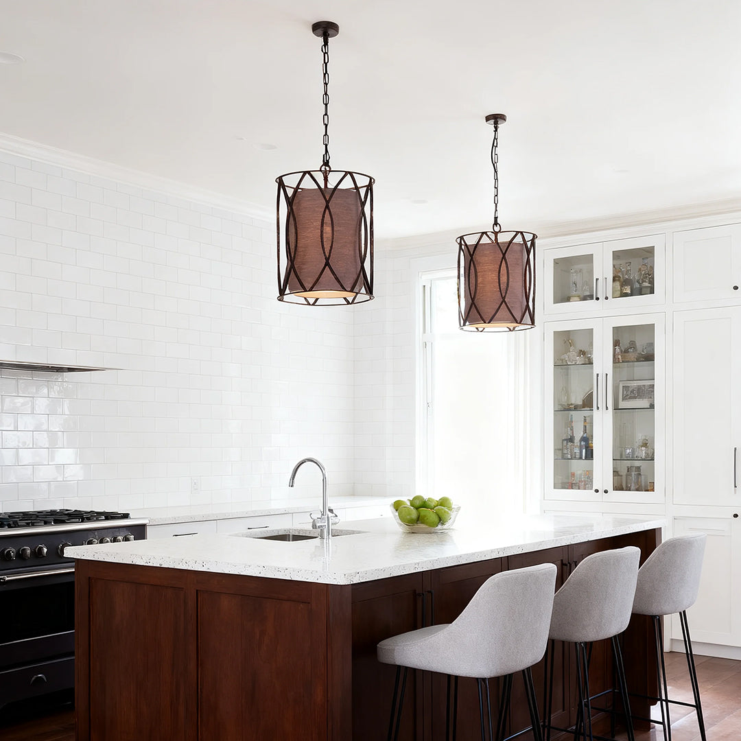 Small Black Pendant Light Vintage Sleek Design Ceiling Light