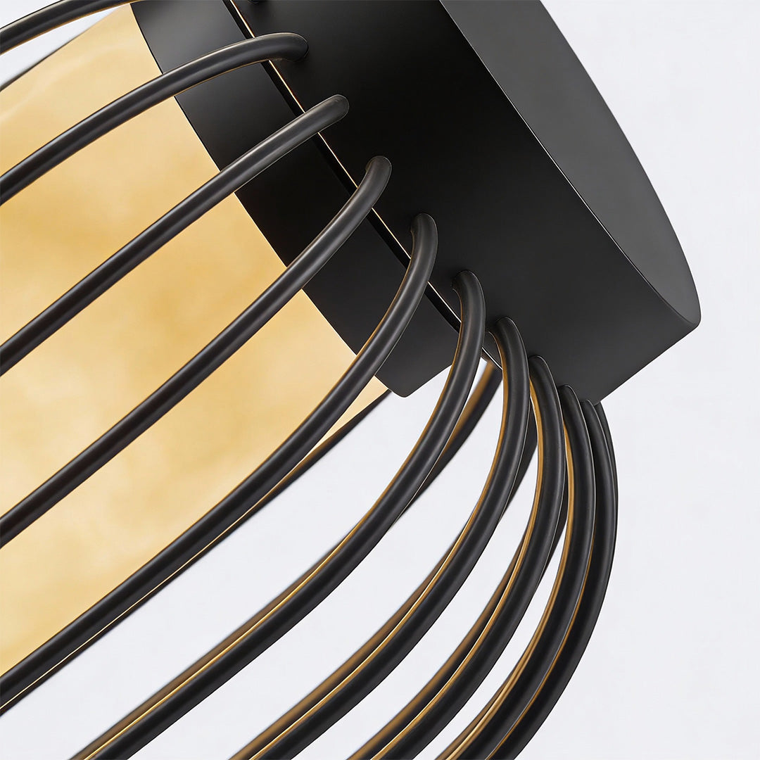 Lantern Metal Outdoor Modern Brown Waterproof Cage Lamp