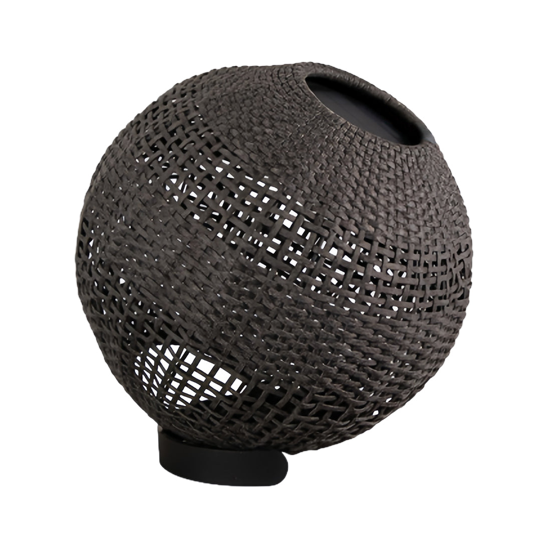 Outdoor Globe Lantern with a Stylish Woven Texture Chic Outdoor Lights