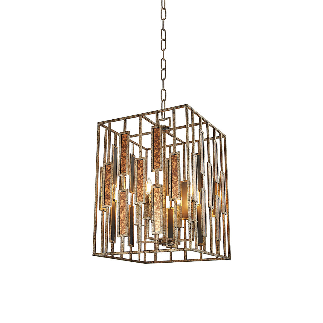 Vintage Copper Pendant Light Featuring an Open Frame Ceiling Light