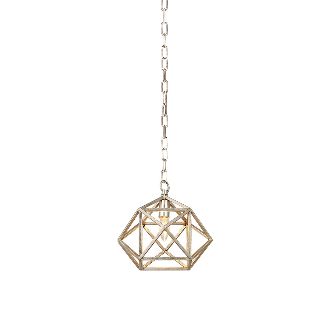 Gold Metal Pendant Light Adjustable Chain Chic Geometric Ceiling Light