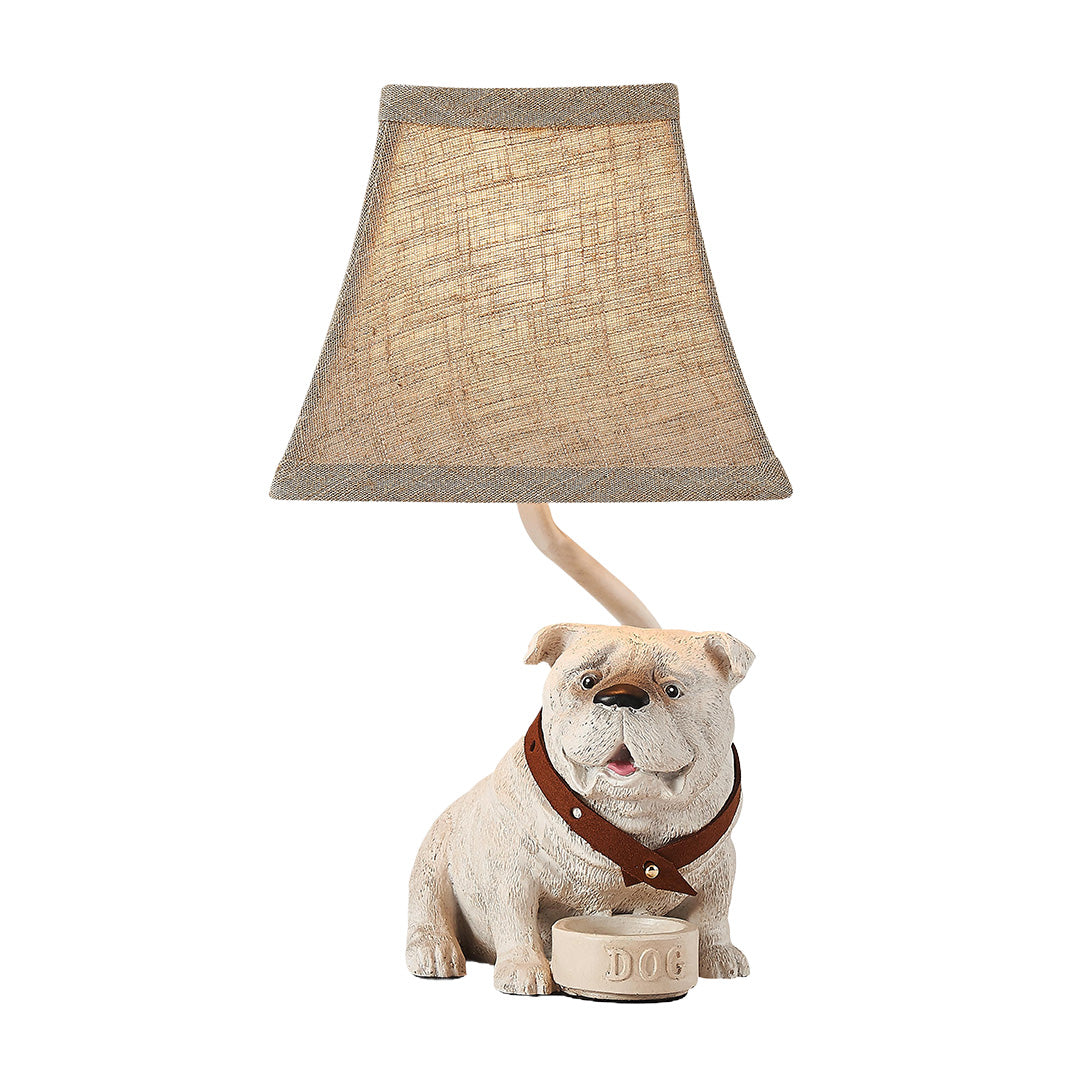 Dog Table Lamps Mid-Century Decorative Elegant White Resin Light