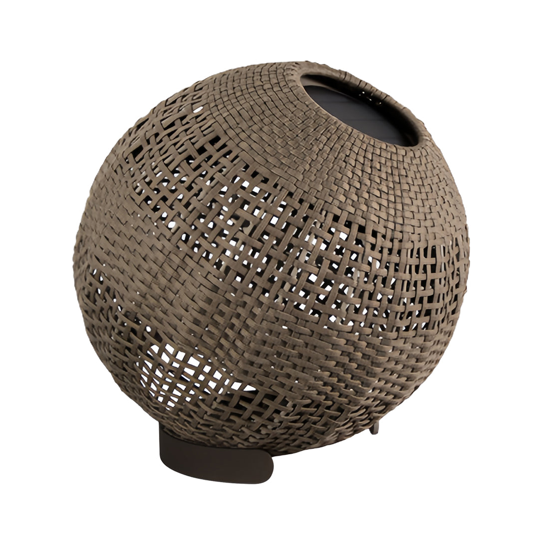 Outdoor Globe Lantern with a Stylish Woven Texture Chic Outdoor Lights