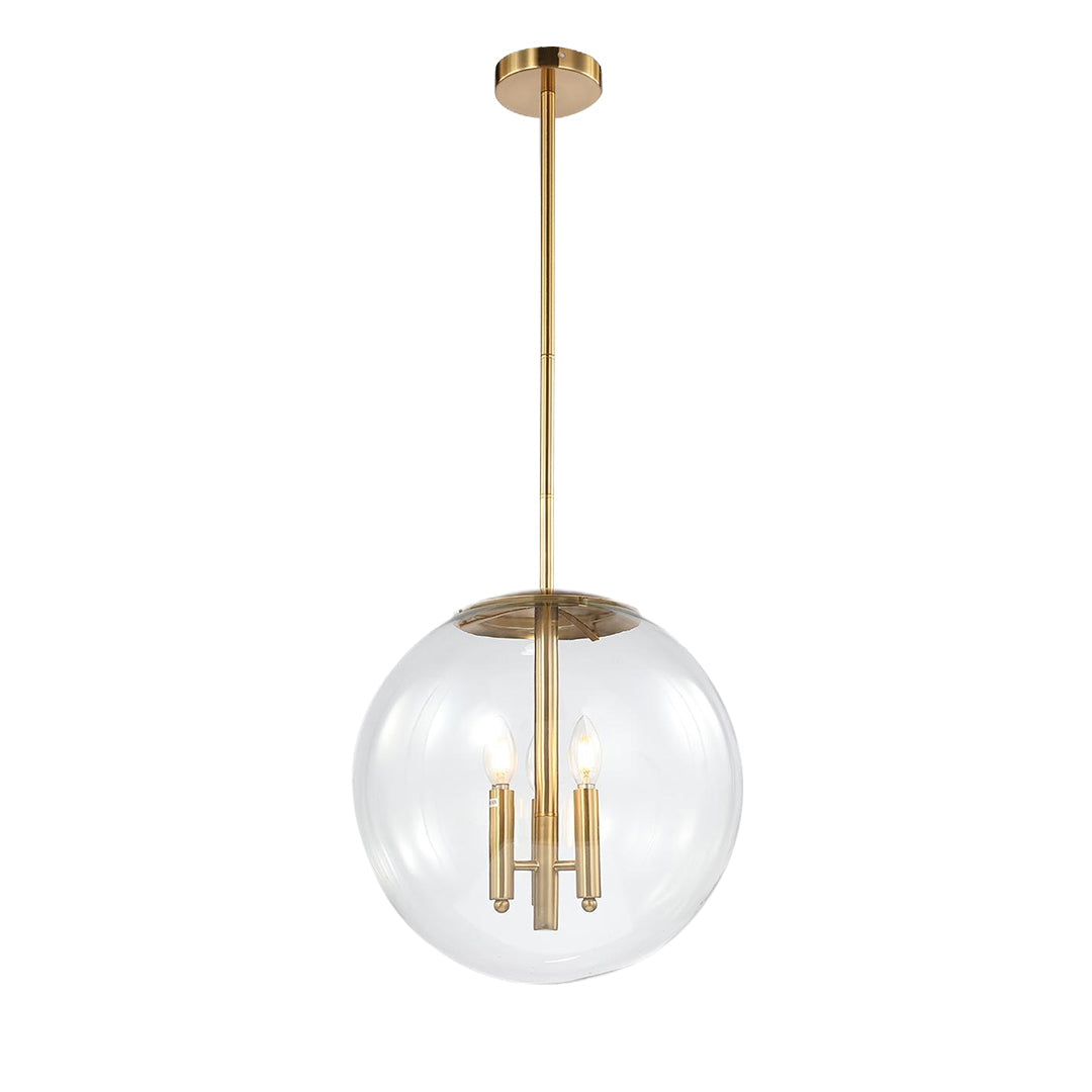 Clear Globe Pendant Light Transparent Glass Elegant Ceiling Light