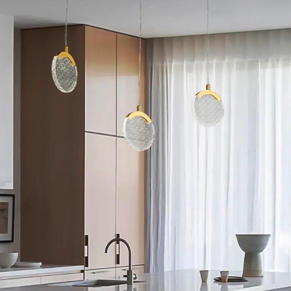Disc Pendant Light Acrylic Copper LED Nordic Lighting