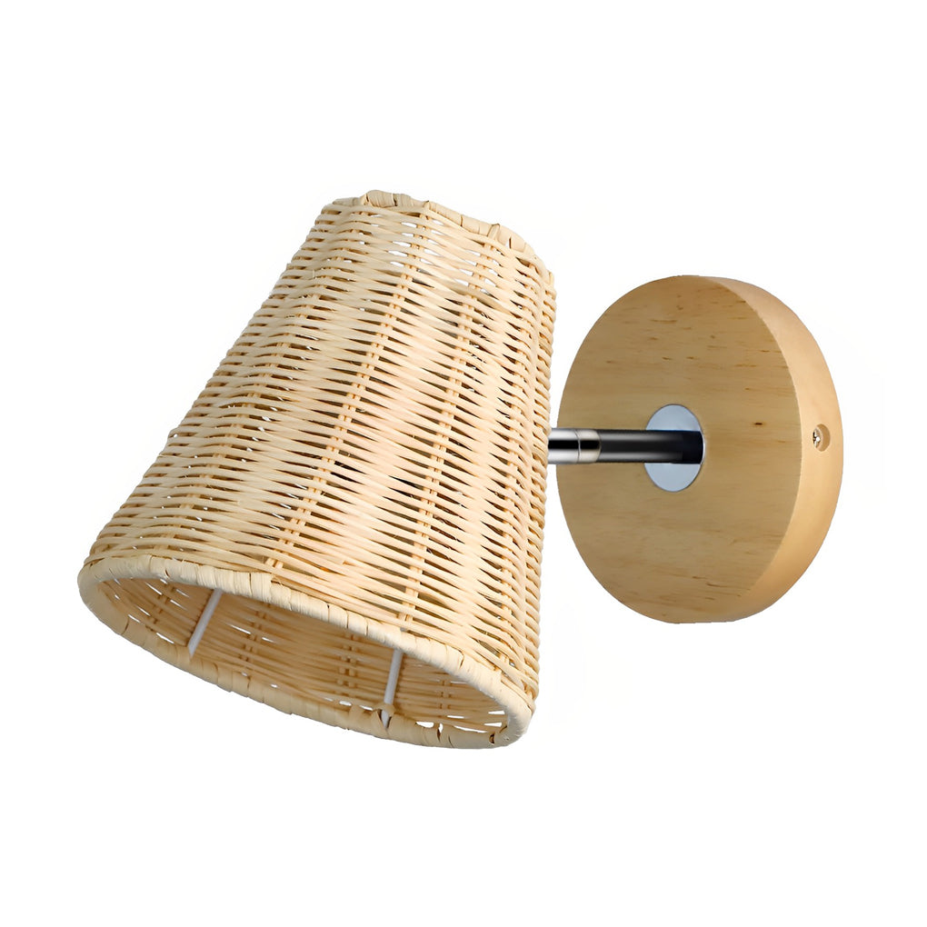 Japanese Wall Light Vintage Wicker Adjustable Light