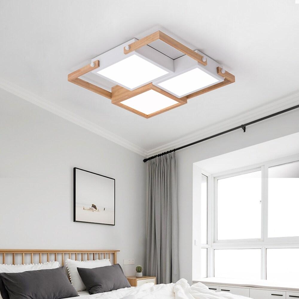 LED Square Ceiling Lights Wooden Frame Recessed Light