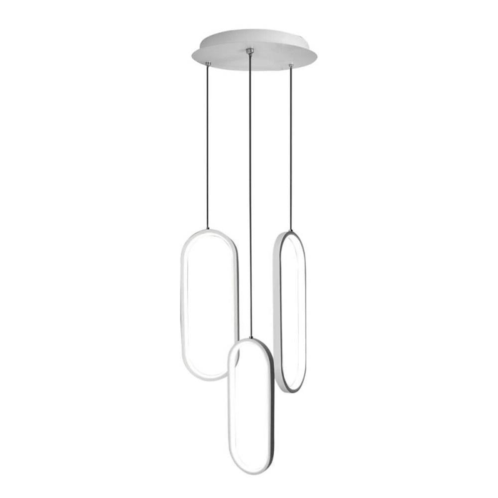 Modern Curved 3 Oval Chandeliers Aluminum Ceiling Light