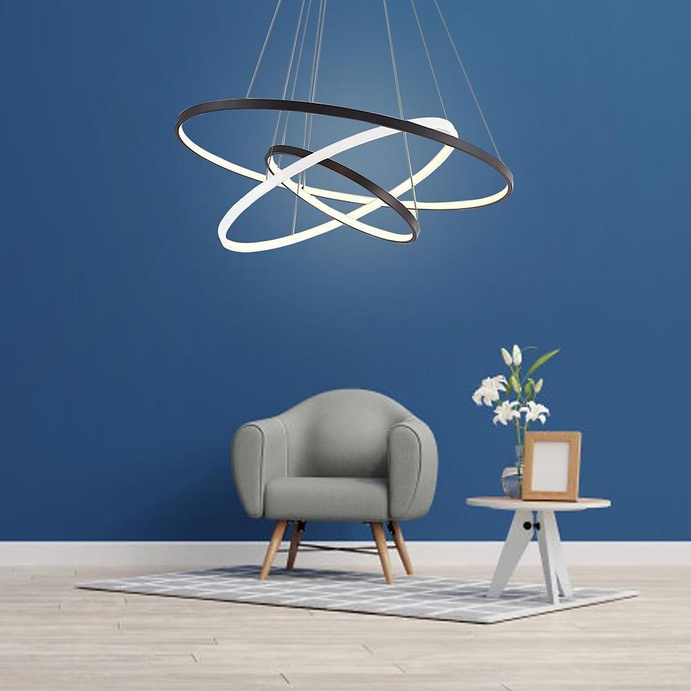 Adjustable Circles LED Dimmable with Remote Modern Chandeliers Ceiling Light