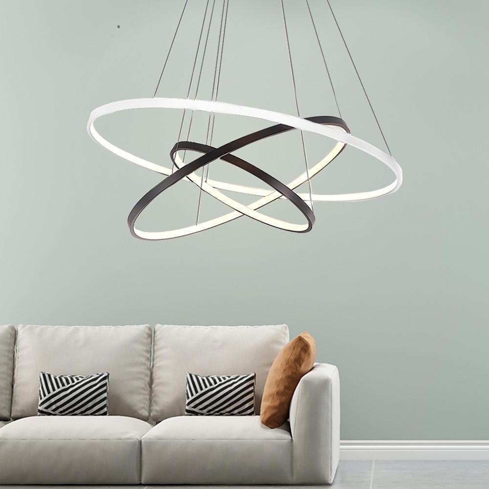 Adjustable Circles LED Dimmable with Remote Modern Chandeliers Ceiling Light