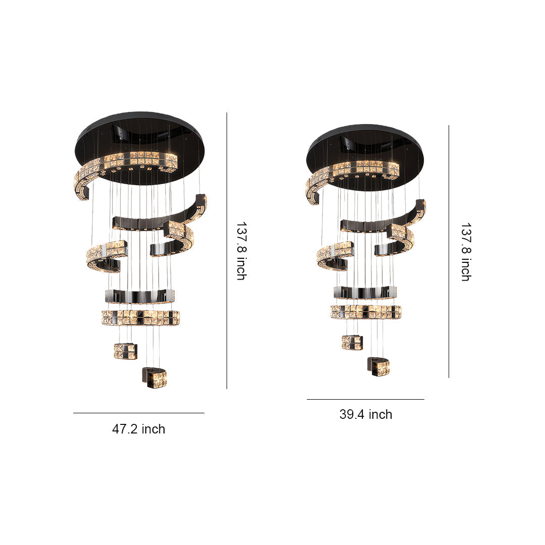 K9 Crystal Chandelier Modern Minimalist Elegant Ceiling Light
