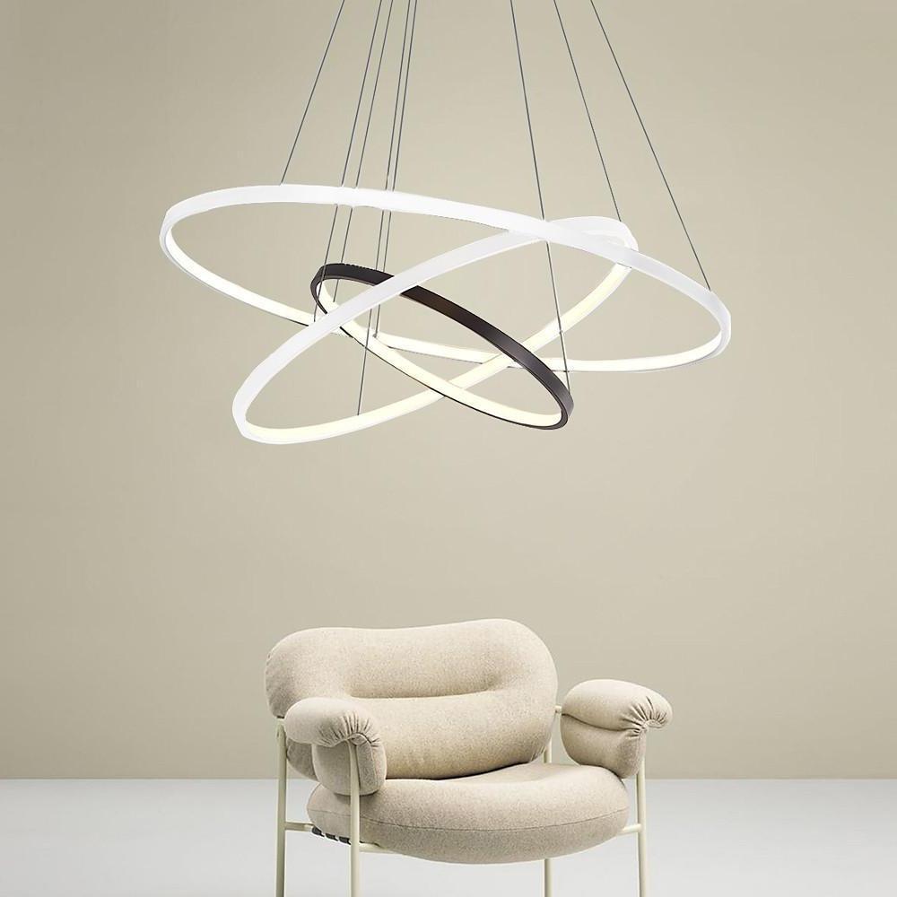 Adjustable Circles LED Dimmable with Remote Modern Chandeliers Ceiling Light