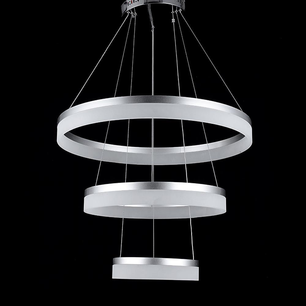 Classic Vintage 3-Ring Metal Acrylic LED Chandelier