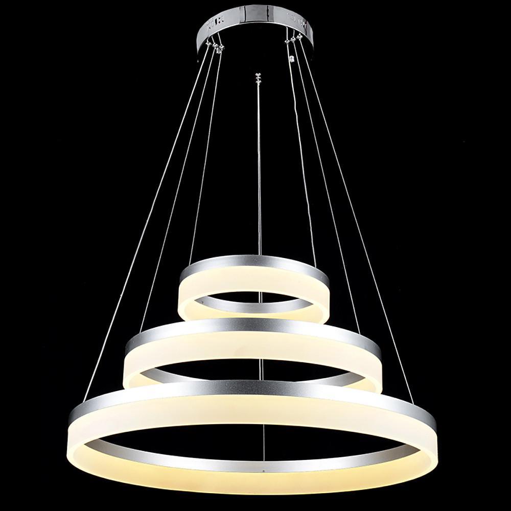 Classic Vintage 3-Ring Metal Acrylic LED Chandelier