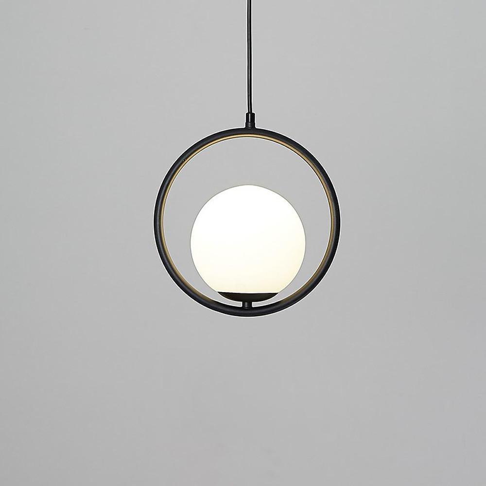 Modern Metal Circle Glass Globe Shaped Pendant Ceiling Light