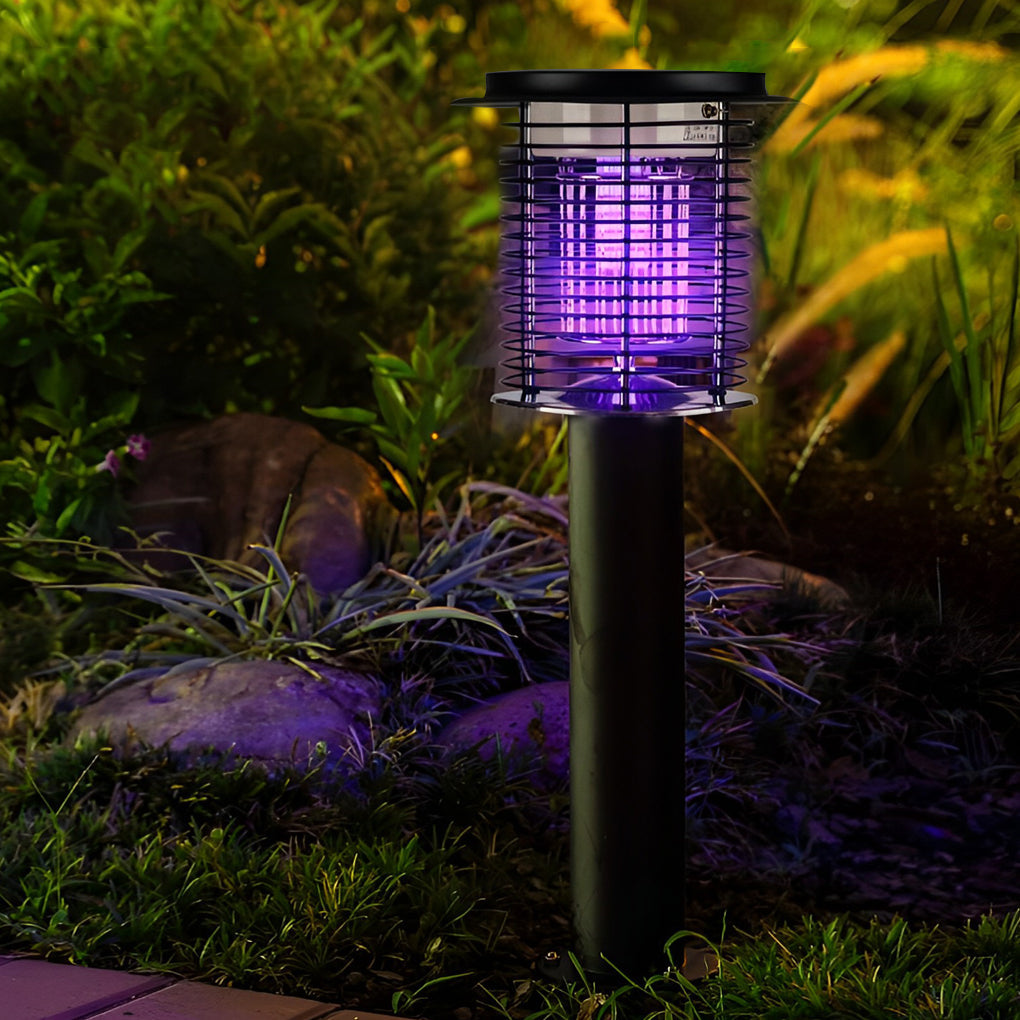Lampara Mata Mosquitos Modern Black Metal Solar Light