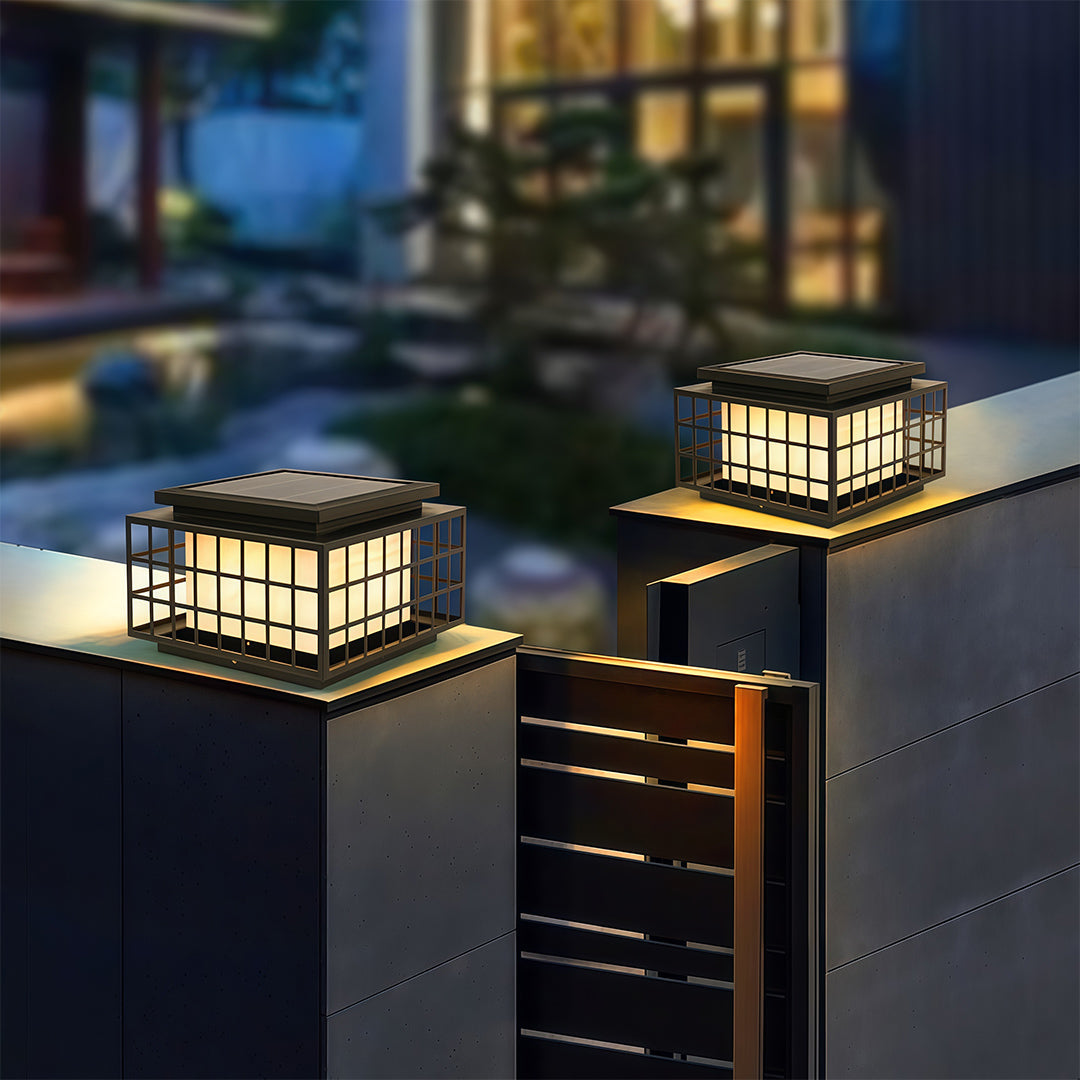 Modern Gate Pillar Lights Outdoor Waterproof Metal Lamp