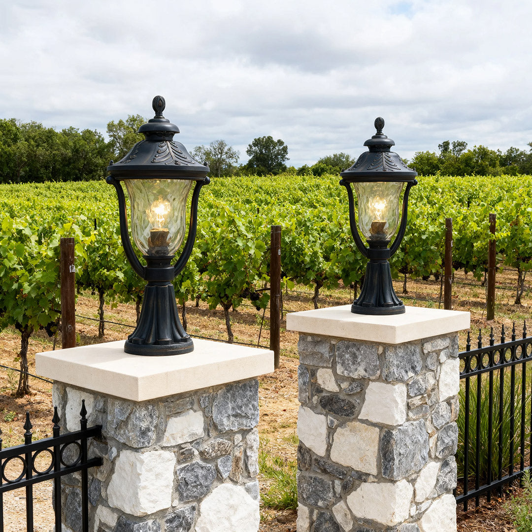 Modern Post Lights Waterproof Garden Coffee Aluminum Column Head Lamp