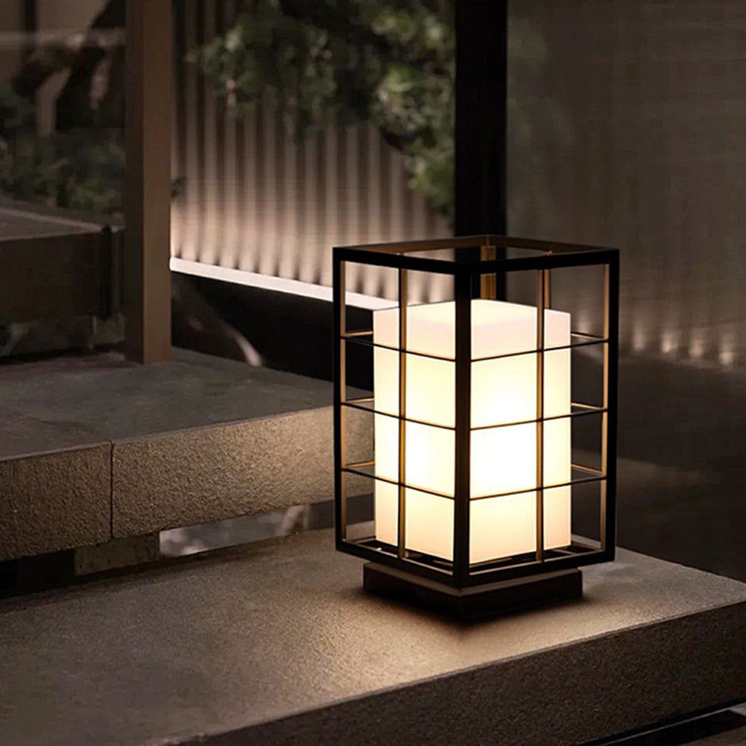 Black Modern Japanese Outdoor Lanterns Waterproof Garden lights