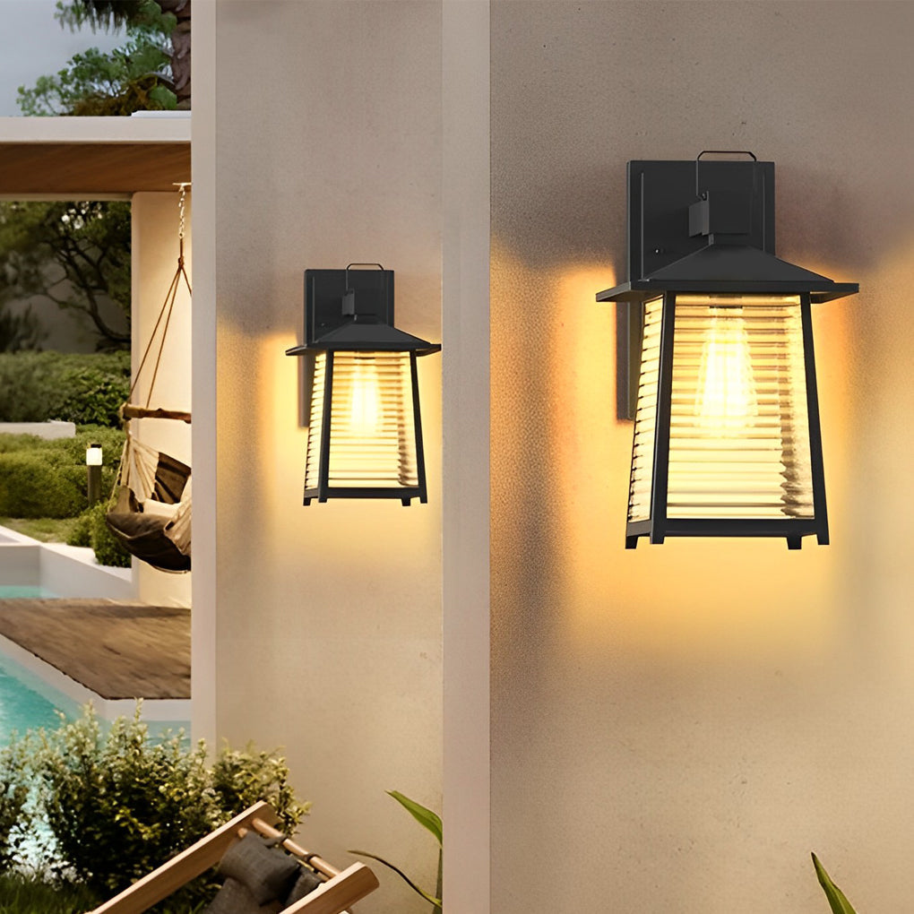 Lantern Outdoor Wall Lights Modern Waterproof Glass Light