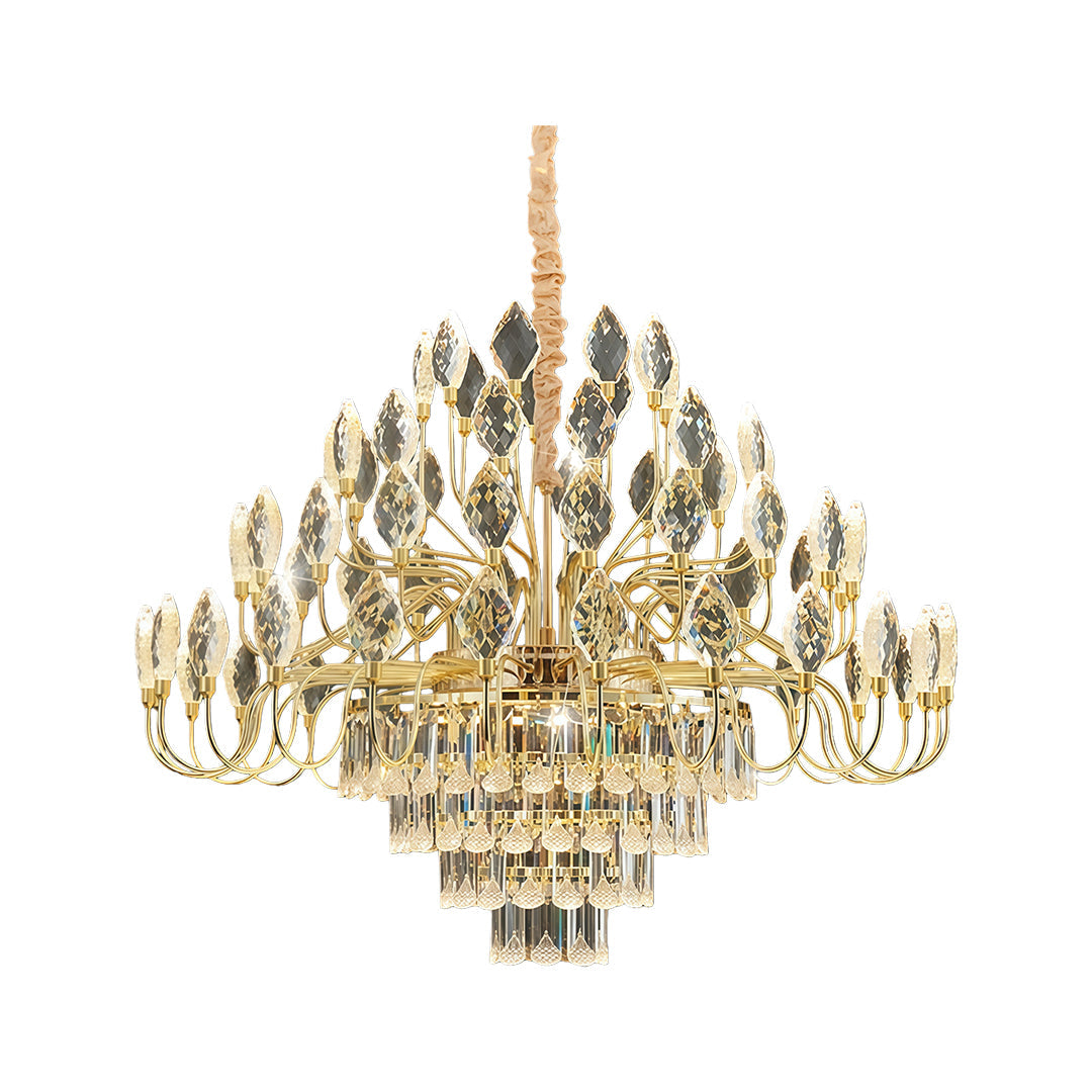 Crystal LED Chandelier French Luxury Gold Ceiling Light
