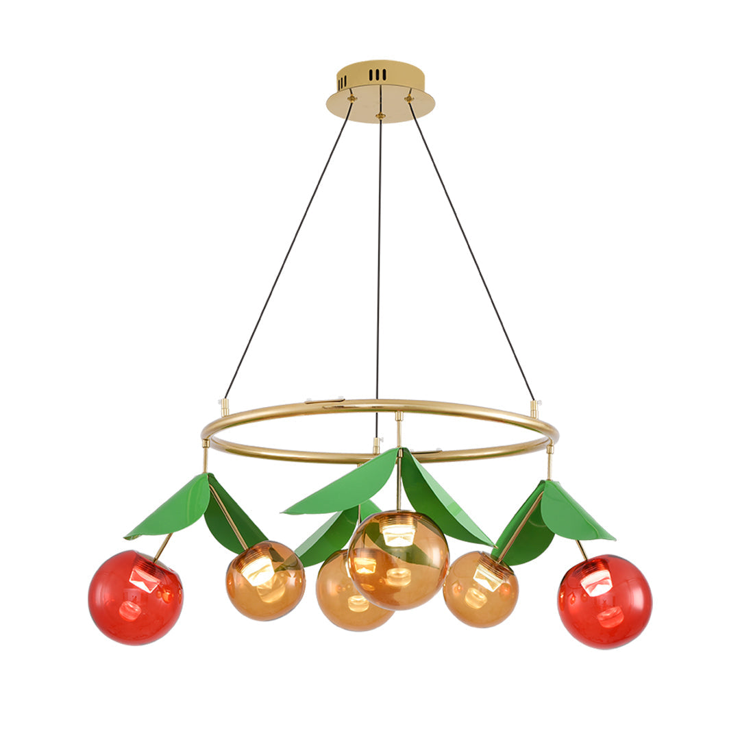 Glass Bulb Chandelier Nordic Creative Cherry LED Artistic