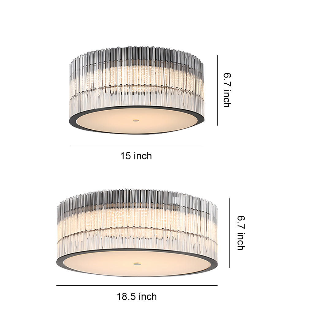 Modern Minimalist Crystal Flush Mount