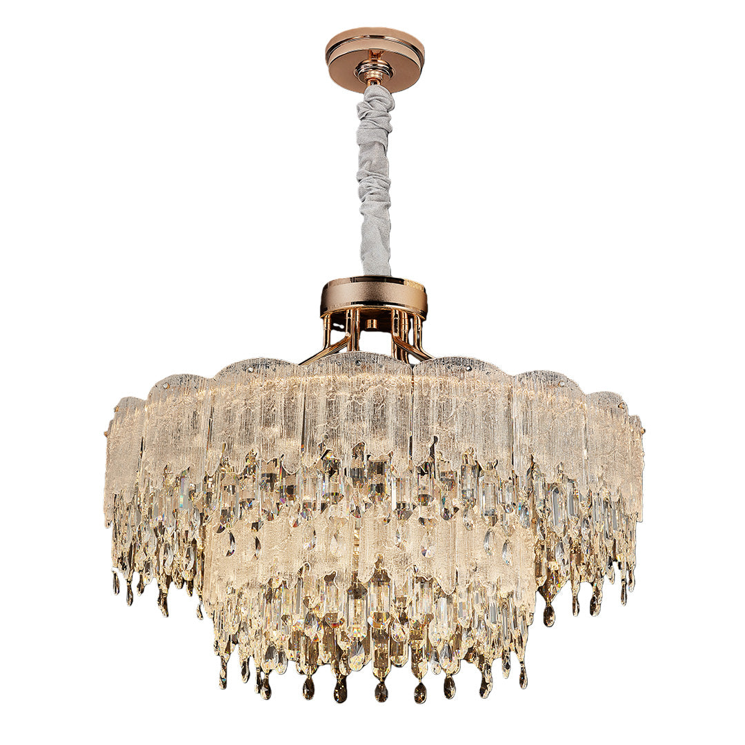 Glass Fringe Chandeliers French Luxury Crystal Ceiling Light