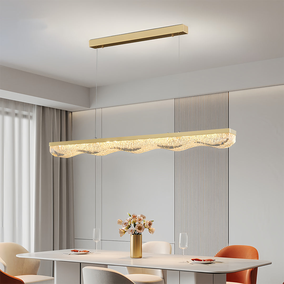 Large Gold Pendant Light Luxury Resin Crystal Shade Ceiling Lights