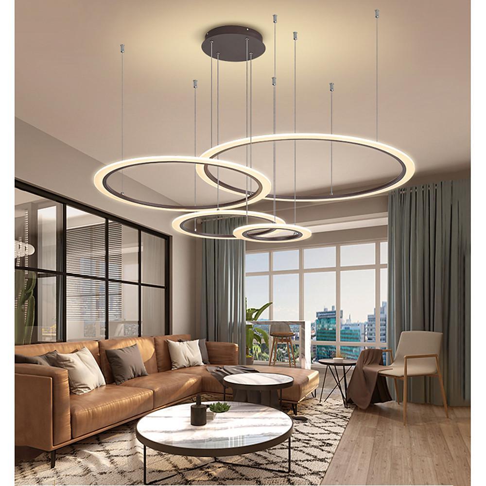 Multi Ring Chandelier Geometric Floating Ring Ceiling Light