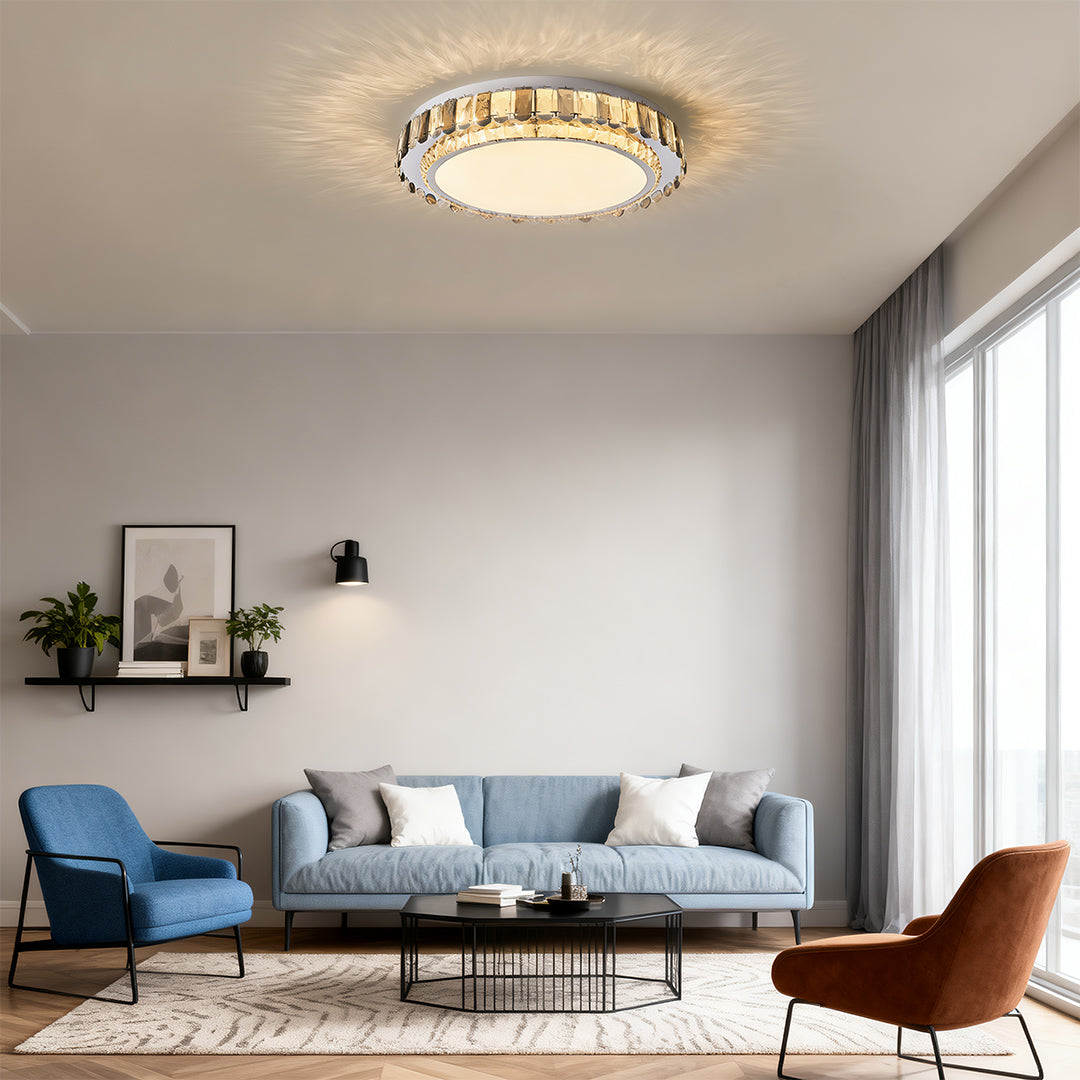 LED Light Fixtures Flush Mount Luxury Crystal Lamp