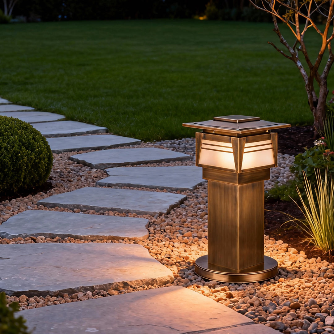 LED Bollard Garden Lights Outdoor Waterproof Copper Lamp